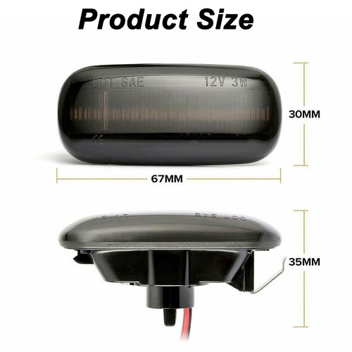 2X Sequential Amber LED Smoke Signal Side Marker Light For Audi A3 A4 A6 Quattro - Picture 2 of 8