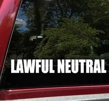 Lawful Neutral Vinyl Sticker - RPG Role Playing Character Alignment V1 - Decal