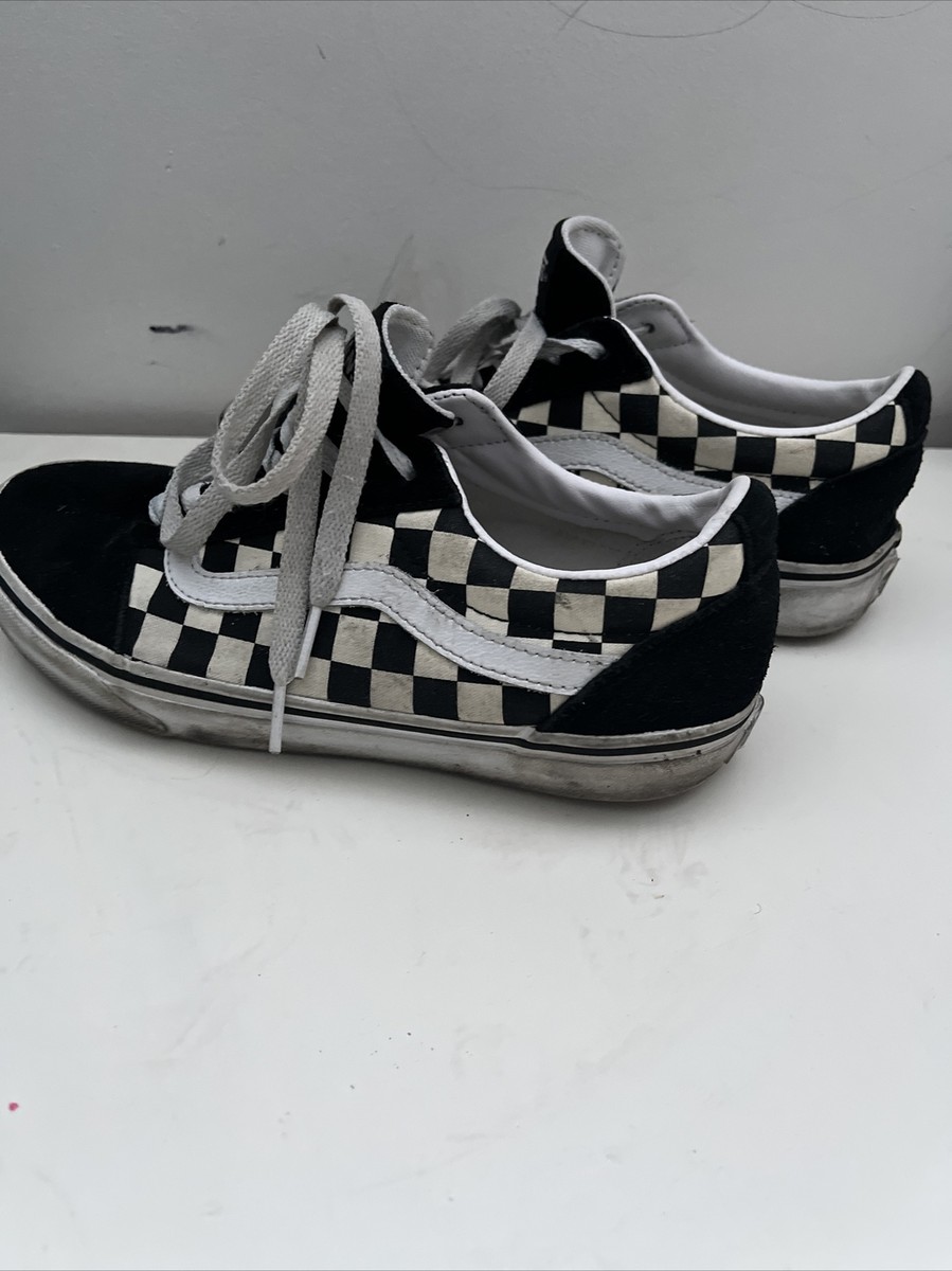 Vans Off The Wall Old Skool Ladies Shoes Checkerboard Trainers NEW
