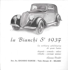 Bianchi S9 1937 -  Advertising 1937