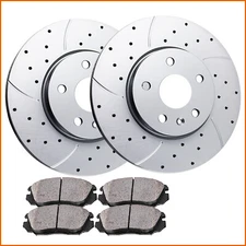 Front Drilled Brake Rotors & Pads for Chevy Equinox GMC Terrain Discs Brakes Kit