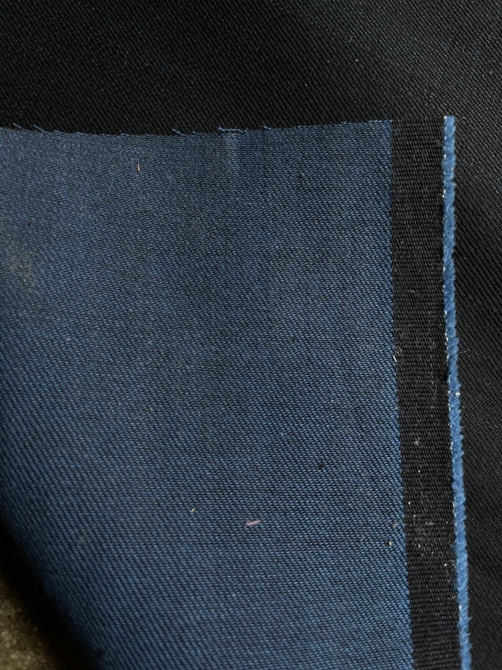 11 oz Black Denim with Blue Weft Cotton Poly Blend USA MADE Fabric By the yard - Image 3 of 4