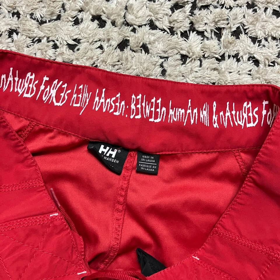 Helly Hansen Shorts 34 Red Board Swim Trunks Pocket Drawstring - Image 4 of 4