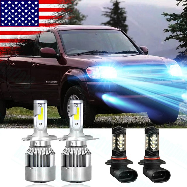 For Toyota Tundra 2001-06 8000K LED Bulbs Kit Headlight Hi Low H4 Fog