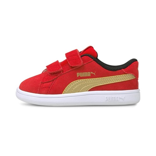 Puma Smash v2 SD V Inf Low Top Kinder Schuhe Sneaker 365178 High Risk Red Rot - Picture 3 of 7