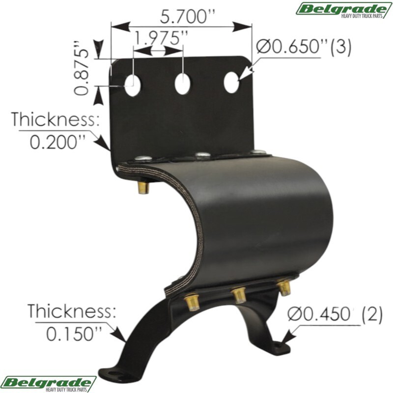 562.U75846 Exhaust Bracket Flexible Peterbilt 14-13846