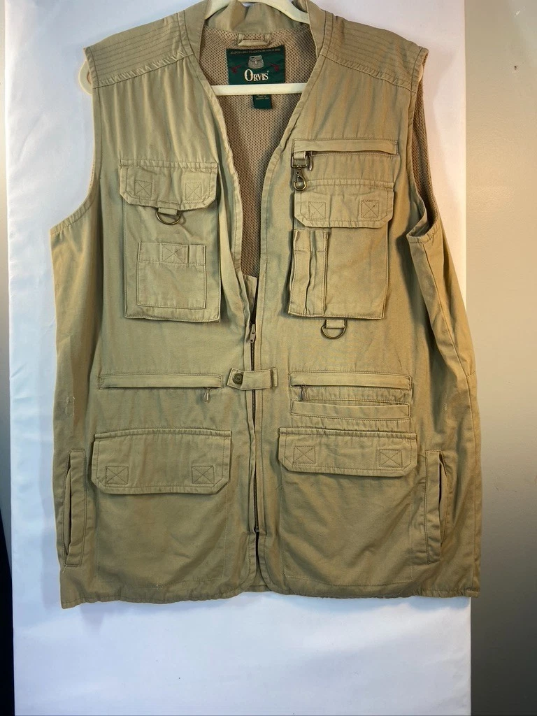 Gilet De Pêche Orvis Vintage Kaki XL – Neuf Sans étiquette, Poches Multiples, Polyvalent