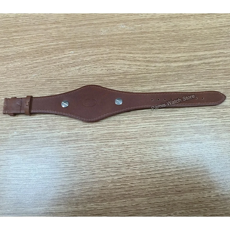 Correa de reloj de cuero de color marrón para hombre correa de reloj de pulsera original con cierre Foto 2 de 2