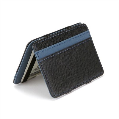 Thin PU Leather Women Men Magic Wallets Mini Short Business Credit Card Holder