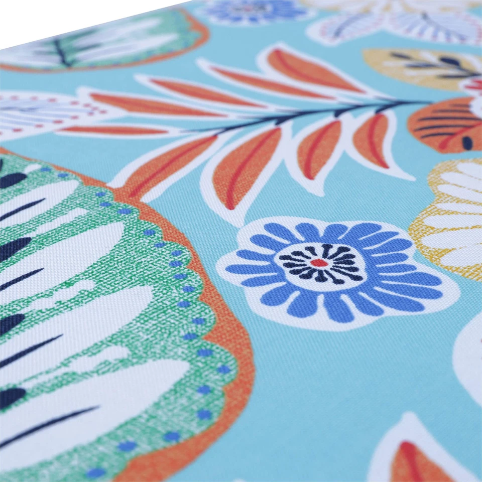 Cojín de asiento de mimbre acolchado floral brillante para interiores/exteriores con lazos, 2 unidades, 1... Foto 4 de 4