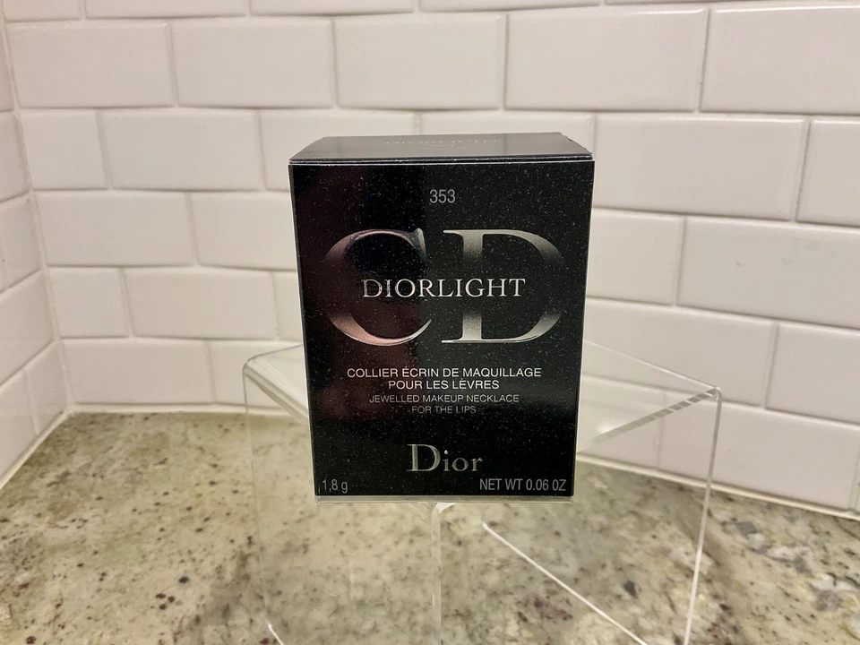 DIOR DIORLIGHT Jewelled Makeup Necklace for The Lips 353 Pink Gem Lip Gloss NIB - Image 2 of 4