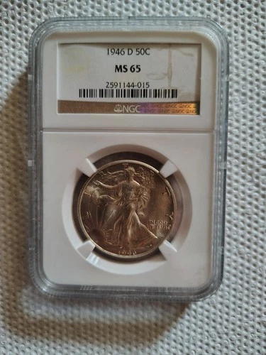 1946-D Walking Liberty 50C NGC Certified MS65
