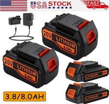 3.8/8AH Replace For Black  Decker 20 Volt MAX Lithium Battery OR Charger LBXR20