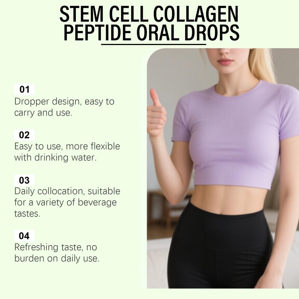 Stem Cell Collagen Peptide Oral Drops Firm Sagging Skin Reduce Wrinkle 30ml