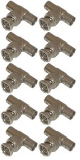 10 Lot Workman 40-2602 BNC Male to BNC Female TEE Coax Connector Adapters