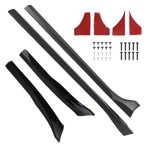 Black ABS Side Skirt Extension Kit for Tesla Model 3 17-23 Body Panel 2PC Set - Picture 5 of 12