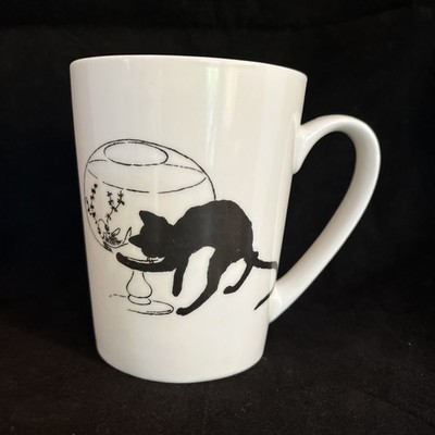 MMA Black Cat & Fishbowl White Mug Le Chat Noir 2010 Metropolitan Museum of Art