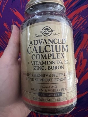 Solgar Advanced Calcium Complex D3 K2 Magnesium Zinc Boron 120 Tablets exp. 5/28