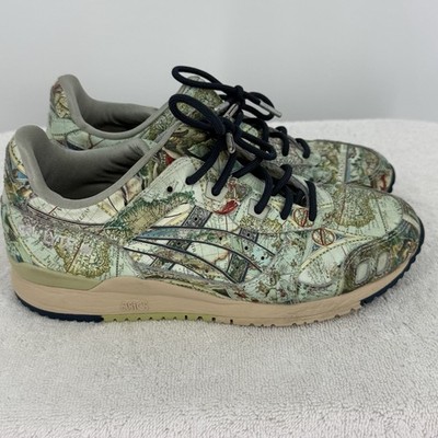 ASICS GEL-Lyte III 3 OG Aged Map atmos 1201A856-300 World Map Shoes Size 5