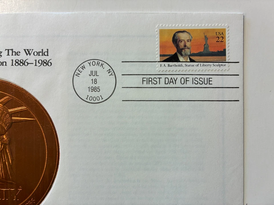 Liberty Enlightening the World First Day Covers Lot 14 Jul 18 1985 8 x 6 in - Image 4 of 4