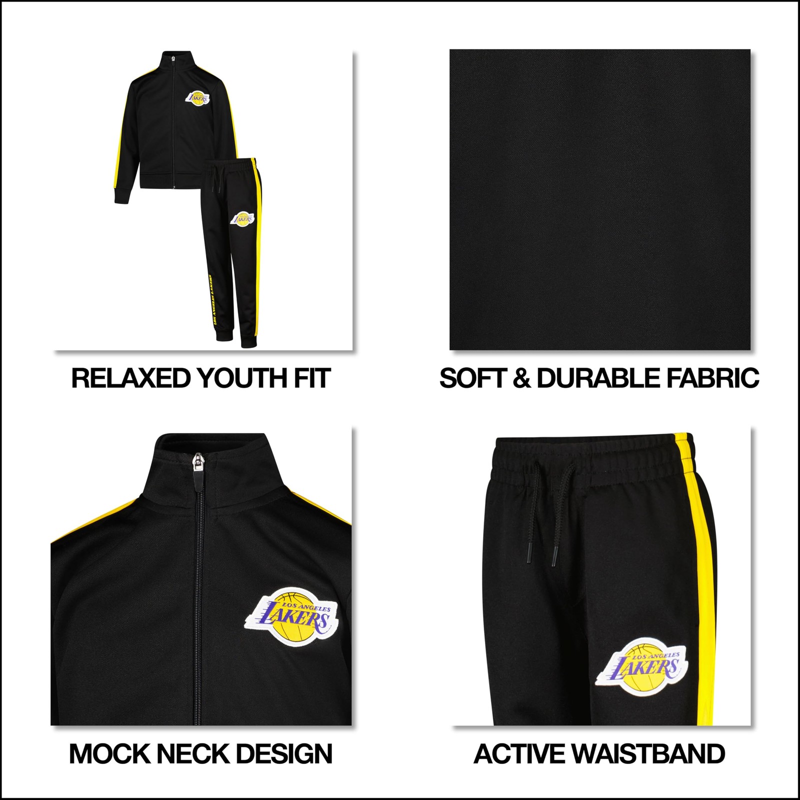 Ultra Game Youth NBA Official Fleece Hoodie + Jogger Set New York Knicks Black 4 image 3