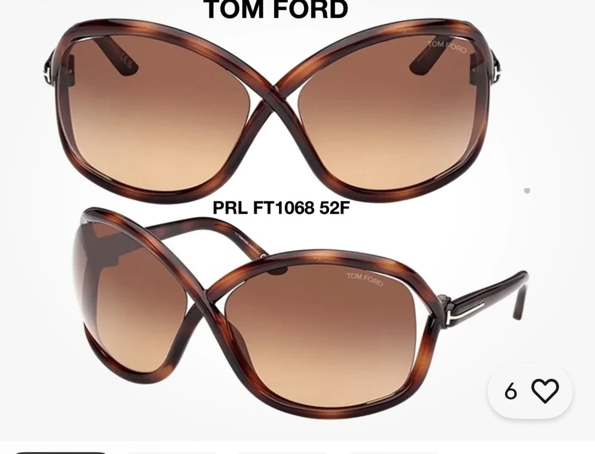 Tom Ford Brown Plastic Frame Sunglasses for Women for sale  display picture 2
