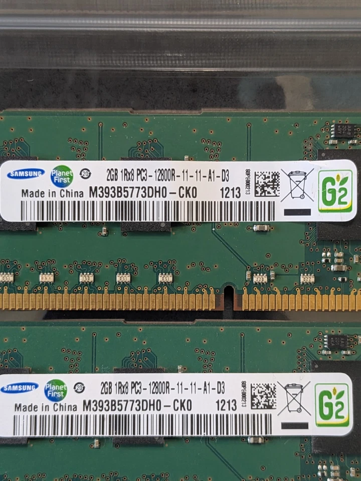 SAMSUNG 4 x 2GB 1Rx8 PC3-12800R-11-11-A1-D3 Ram Memory Stick (8gb set) - Image 2 of 4