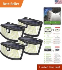120 LED Solar Step Lights with Motion Sensor - Waterproof 4-Pack for Security