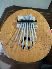 7 Key Coconut Shell Finger Piano -Musical Thumb Instrument -Vintage -Finger Harp