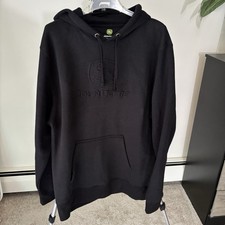 John Deere Tractors Fleece Pullover Hoodie Sweatshirt Black Mens XL/T