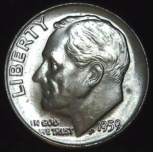 1959-P 10C Roosevelt Dime BU 90% Silver 26las0117-3