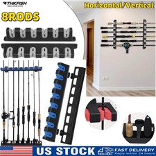 Wall Mount Fishing Rod Holders Horizontal/Ceiling Fishing Pole Storage Rack New