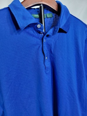 BOBBY JONES Mens L Polo Shirt Soft 100% Cotton Blue Golf Short Sleeve | G004