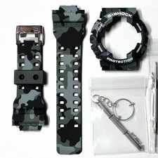 G-SHOCK GA-100 GA-110 Bezel and Strap Set, Black Camouflage/White