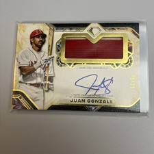 2025 Topps Diamond Icons Juan Gonzalez Jumbo Patch Auto 15/25 - Texas Rangers
