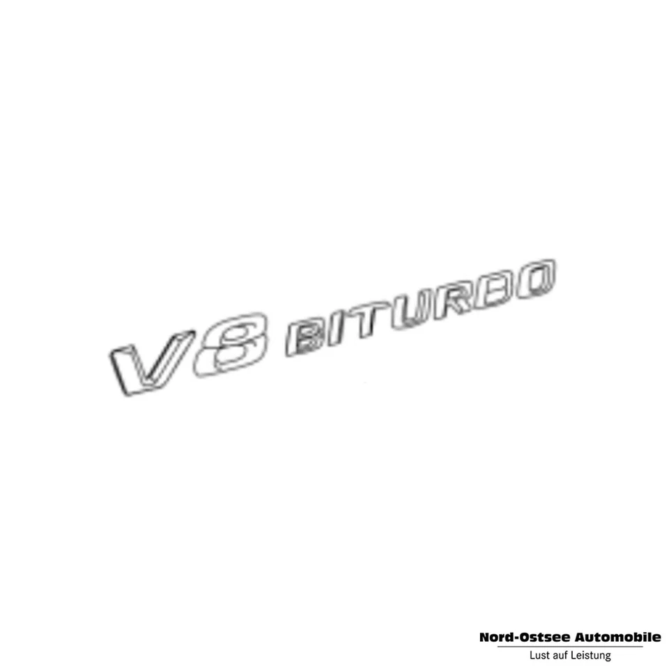 Original Mercedes-Benz V8 Biturbo Schriftzug Emblem Kotflügel NEU - Bild 1 von 1