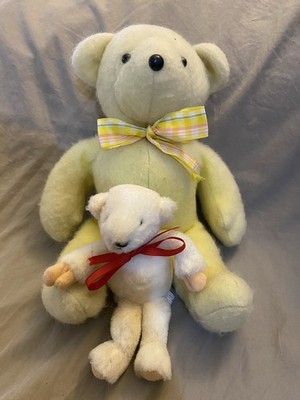 Pair Vintage North American Bear Co. Bears - 1984 Baby Bare, 1982 Message Bearer