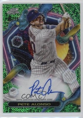 2023 Topps Cosmic Chrome Green Space Dust Refractor 5/75 Pete Alonso Auto 7ut