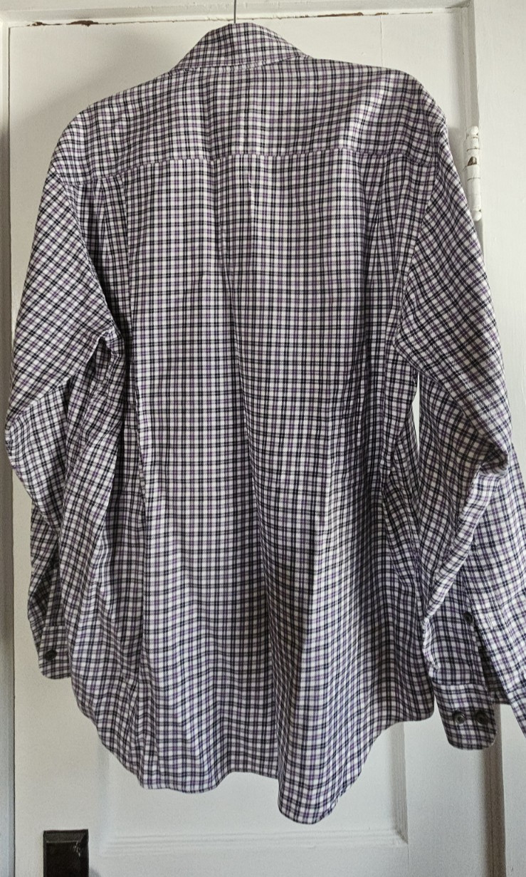 ROBERT TALBOTT plaid purple white button down shi… - image 2