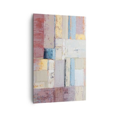 Wandbilder 80x120cm Leinwandbild Abstraktion Pastell Minimalistisch Bilder