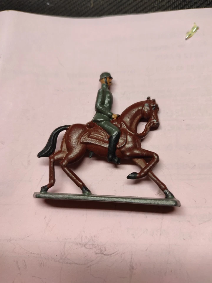 soldats Plomb , 1/2 Ronde Bosse ,Cavalier Prussien ,Heyde, Linéol, Cbg - Photo 2/4