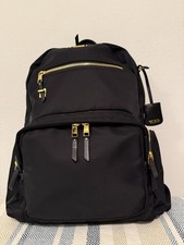 TUMI Voyageur Caren Essential Laptop Backpack Black with Gold Women's Travel Bag