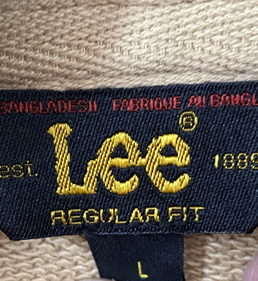 LEE Mens Hooded Top Long Sleeve camel brown 100% cotton VGC - Image 4 of 4