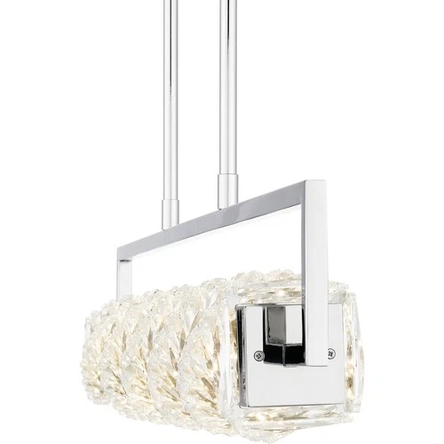 Polished Chrome LED Linear Chandelier from the Klass Collection - Picture 5 of 7