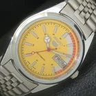 JAPAN VINTAGE REFURBISHED SEIKO 5 AUTOMATIC 6309A MENS YELLOW WATCH a440755-4