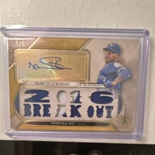 Marcus Stroman Topps Triple Threads Auto Patch Relic Gold /9 Blue Jays