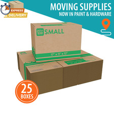  25 Pack  Small Moving Boxes, 17 In. L X 11 In. W X 12 In. H, Kraft