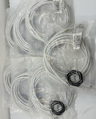 New Cat 5E Patch Cable 10Ft ECAT5-4PR-10-WH Male to Male *Lot of 7 