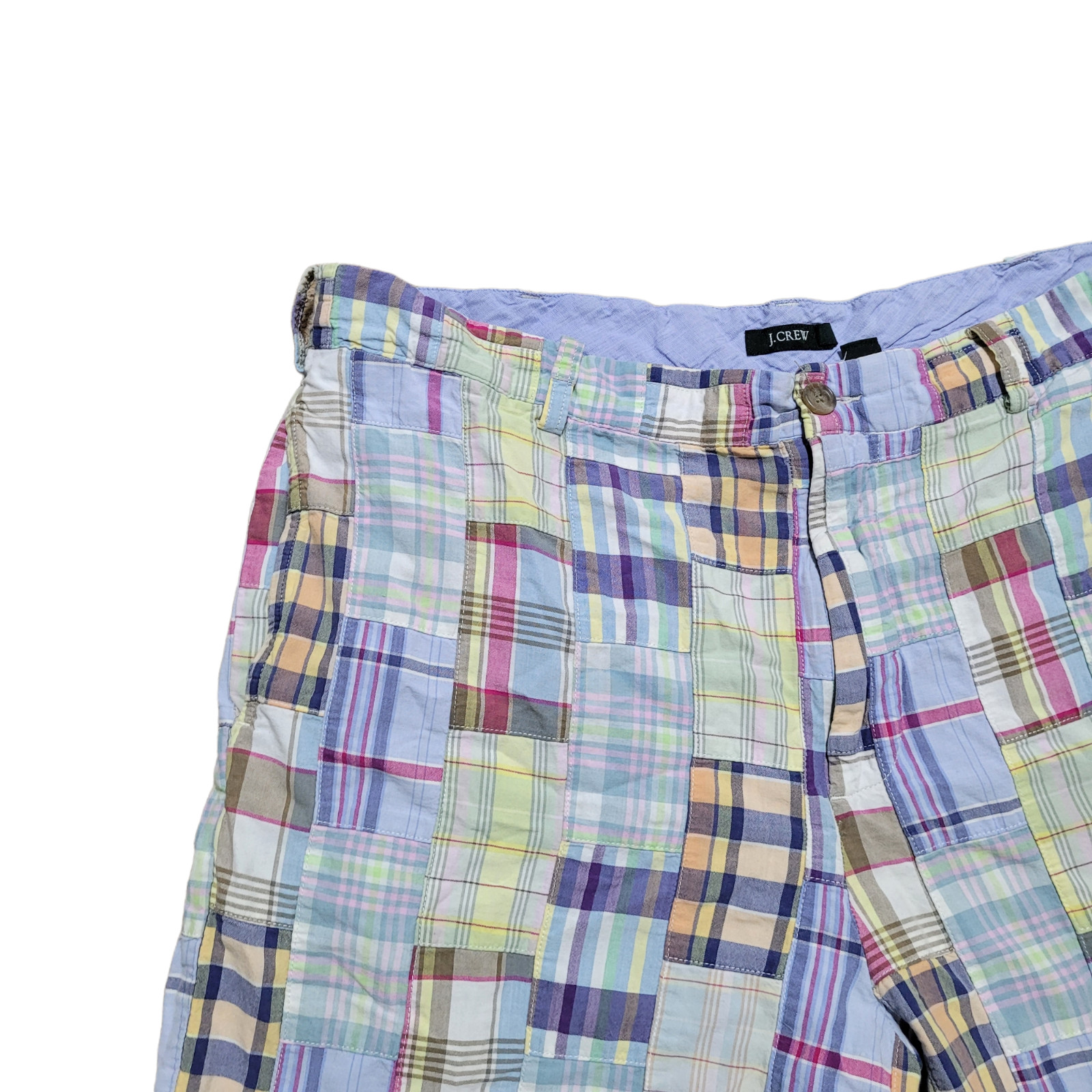 .Crew Patchwork Shorts 38 Men Multicolor Madras C… - image 4