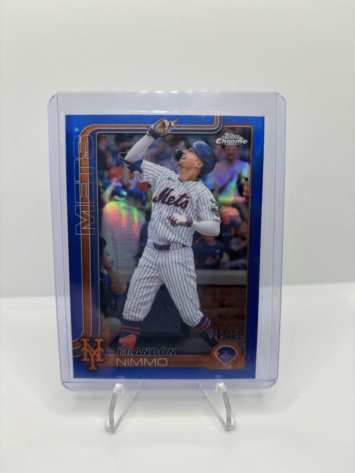 2025 Topps Chrome - Brandon Nimmo #280 Blue Refractor /150